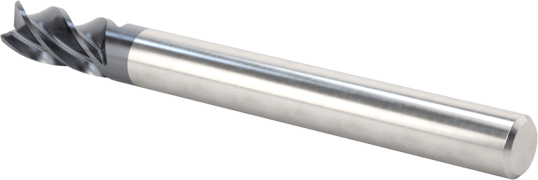 Hızlı Kesim Karbür Uçlu Freze, Kare, AlTiN Kaplamalı, 4 Kanallı, 1/4" Freze Çapı, 1/2" Uzunlukta Kesim