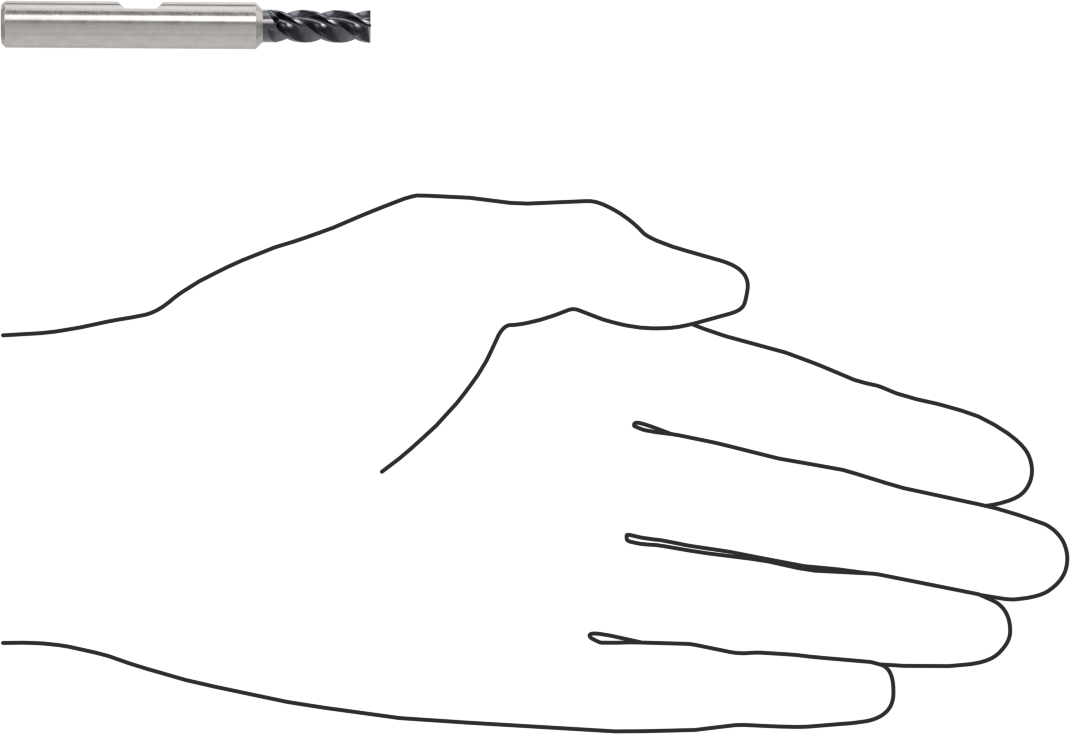 Hızlı Kesim Karbür Uçlu Freze, Kare, AlTiN Kaplamalı, 4 Kanallı, 9/32" Freze Çapı, 5/8" Uzun Kesim