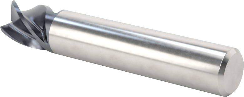 Hızlı Kesim Karbür Uçlu Freze, Kare, AlTiN Kaplamalı, 4 Kanallı, 7/16" Freze Çapı, 7/16" Uzun Kesim
