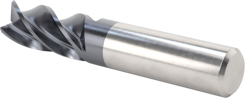 Hızlı Kesim Karbür Uçlu Freze, Kare, AlTiN Kaplamalı, 4 Kanallı, 5/8" Freze Çapı, 1-1/4" Uzun Kesim
