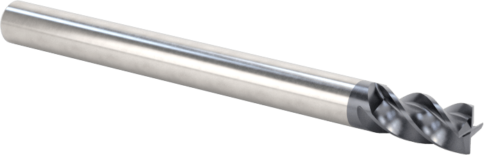 Hızlı Kesim Karbür Uçlu Freze, Ramping ve Plunging için, Kare, 1/8" Freze Çapı, 1/4" Uzun Kesim