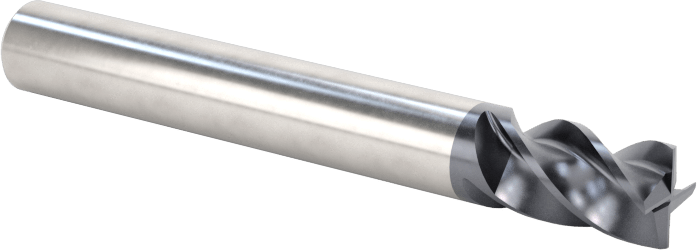 Hızlı Kesim Karbür Uçlu Freze, Ramping ve Plunging için, Kare, 3/16" Freze Çapı, 5/16" Uzun Kesim