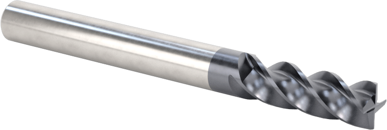 Hızlı Kesim Karbür Uçlu Freze, Ramping ve Plunging için, Kare, 1/4" Freze Çapı, 3/4" Uzun Kesim