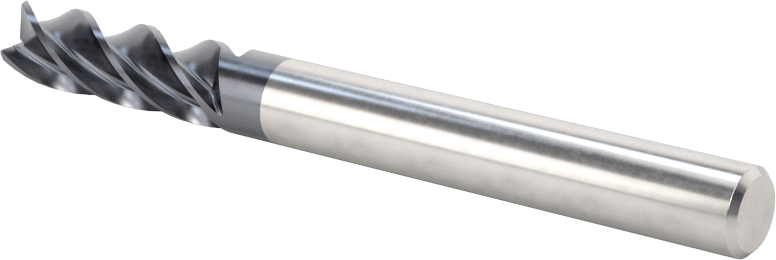 Hızlı Kesim Karbür Uçlu Freze, Ramping ve Plunging için, Kare, 1/4" Freze Çapı, 3/4" Uzun Kesim