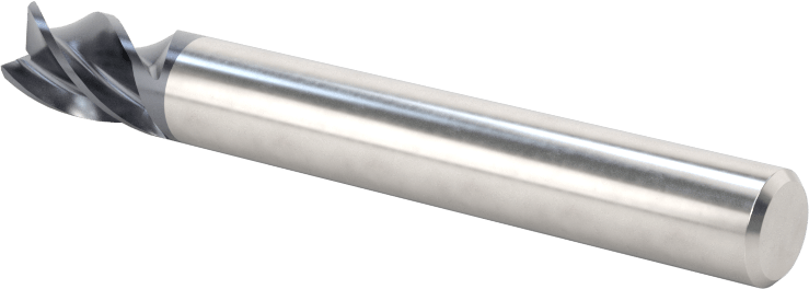 Hızlı Kesim Karbür Uçlu Freze, Ramping ve Plunging için, Kare, 1/4" Freze Çapı, 3/8" Uzun Kesim