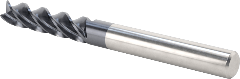 Hızlı Kesim Karbür Uçlu Freze, Ramping ve Plunging için, Kare, 5/16" Freze Çapı, 1-1/4" Uzun Kesim