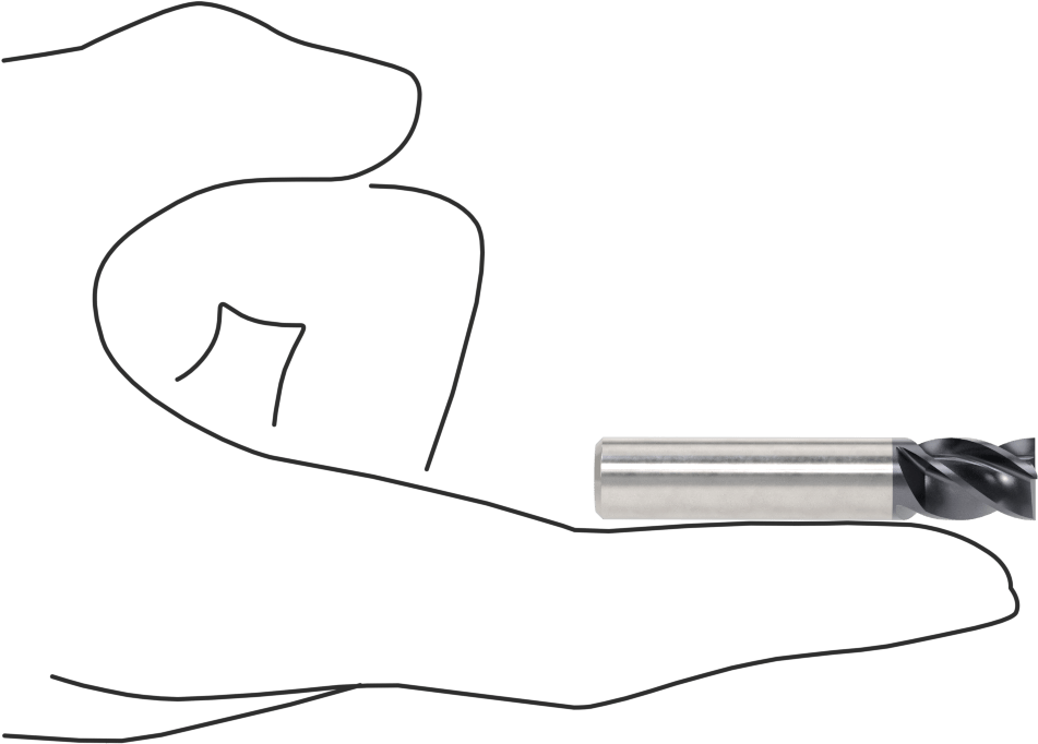 Hızlı Kesim Karbür Uçlu Freze, Ramping ve Plunging için, Kare, 3/8" Freze Çapı, 1/2" Uzunlukta Kesim