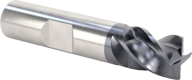 Hızlı Kesim Karbür Uçlu Freze, Ramping ve Plunging için, Kare, 1/2" Freze Çapı, 5/8" Uzun Kesim