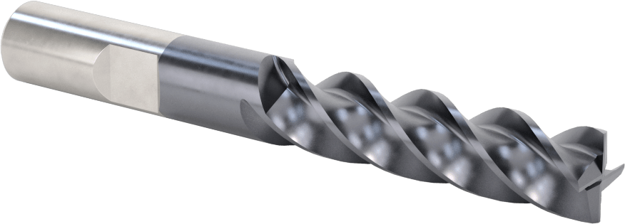 Hızlı Kesim Karbür Uçlu Freze, Ramping ve Plunging için, Kare, 1/2" Freze Çapı, 2" Uzunlukta Kesim