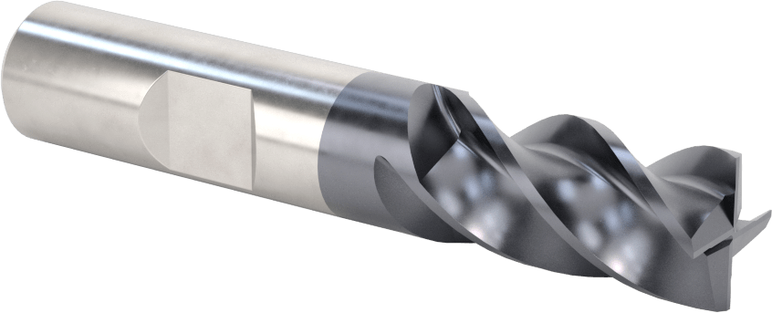Hızlı Kesim Karbür Uçlu Freze, Ramping ve Plunging için, Kare, 5/8" Freze Çapı, 1-1/4" Uzun Kesim