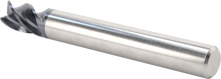 Hızlı Kesim Karbür Uçlu Freze, Kare, AlTiN Kaplamalı, 4 Kanallı, 1/4" Freze Çapı, 3/8" Uzun Kesim