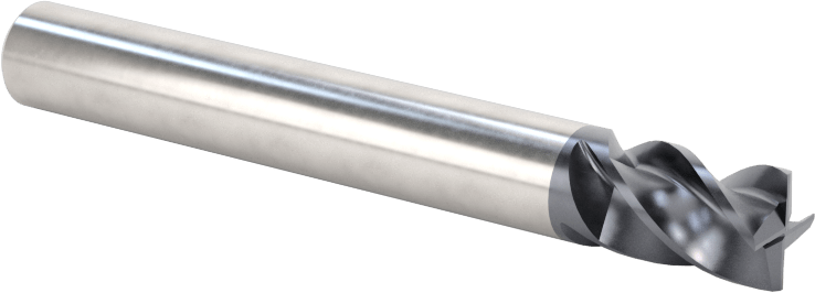 Hızlı Kesim Karbür Uçlu Freze, Kare, AlTiN Kaplamalı, 4 Kanallı, 1/4" Freze Çapı, 3/8" Uzun Kesim