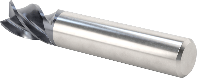 Hızlı Kesim Karbür Uçlu Freze, Kare, AlTiN Kaplamalı, 4 Kanallı, 7/16" Freze Çapı, 5/8" Uzun Kesim