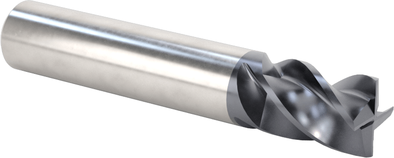 Hızlı Kesim Karbür Uçlu Freze, Kare, AlTiN Kaplamalı, 4 Kanallı, 7/16" Freze Çapı, 5/8" Uzun Kesim