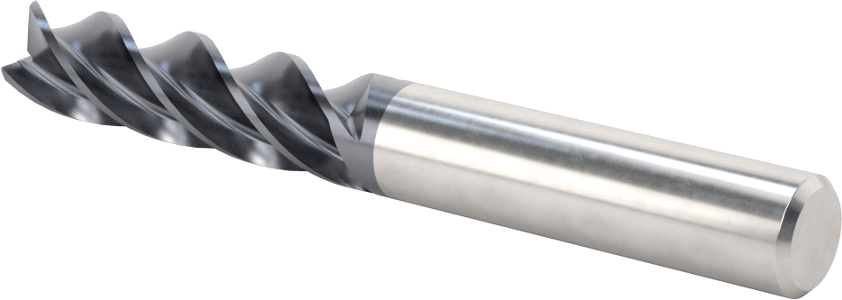 Hızlı Kesim Karbür Uçlu Freze, Kare, TiAlN Kaplamalı, 4 Kanallı, 5/8" Freze Çapı, 2-1/4" Uzun Kesim