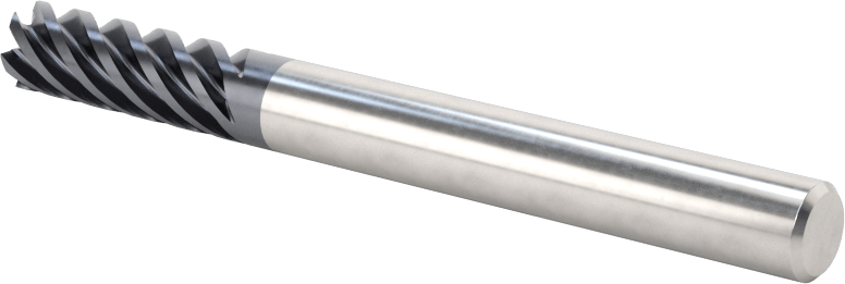 Hızlı Kesim Karbür Uçlu Freze, Kare, AlTiN Kaplamalı, 6 Yivli, 1/4" Freze Çapı, 3/4" Uzun Kesim