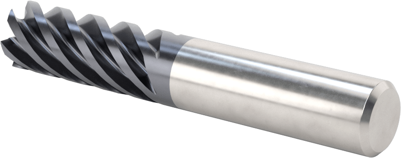 Hızlı Kesim Karbür Uçlu Freze, Kare, AlTiN Kaplamalı, 6 Yivli, 1/2" Freze Çapı, 1-1/4" Uzun Kesim