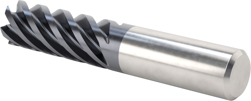 Hızlı Kesim Karbür Uçlu Freze, Kare, AlTiN Kaplamalı, 6 Yivli, 5/8" Freze Çapı, 1-5/8" Uzun Kesim