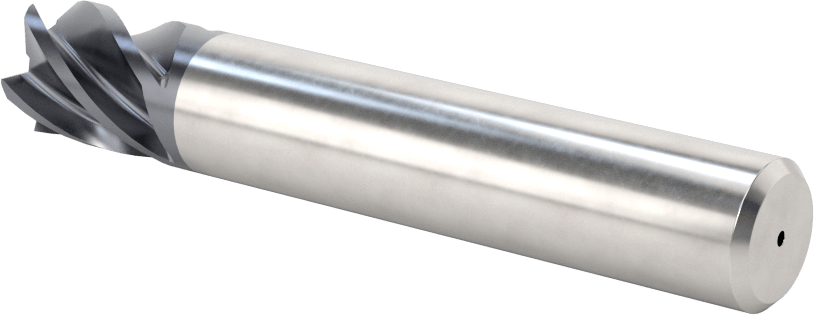 Hızlı Kesim Karbür Uçlu Freze, Soğutma Suyu Deliği Olan, Kare, 5 Oluklu, 1/2" Freze Çapı, 5/8" Uzun Kesim