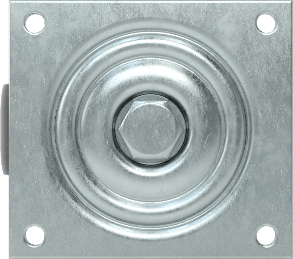 5-1/2“ x 5” Plakalı Yüksek Kapasiteli Spartan Tekerlek, Açık Rulmanlı Döner Ayak ve 4" Çapında Naylon Tekerlek