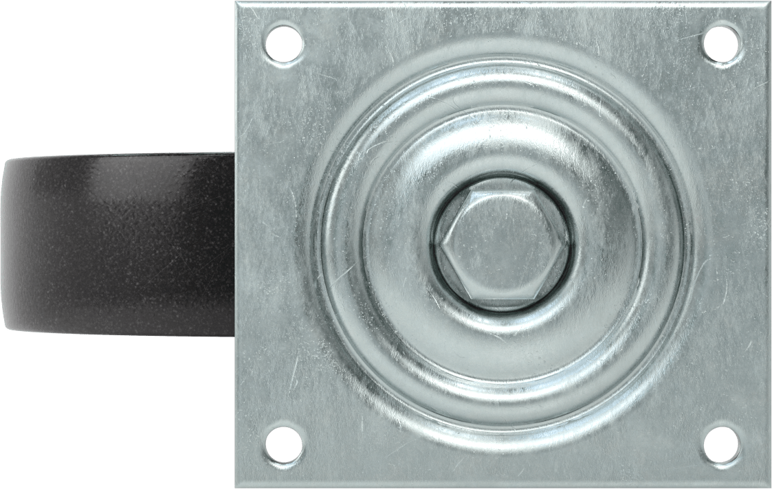 5-1/2“ x 5” Plakalı Yüksek Kapasiteli Spartan Tekerlek, Açık Rulmanlı Döner ve 8" Çapında Naylon Tekerlek