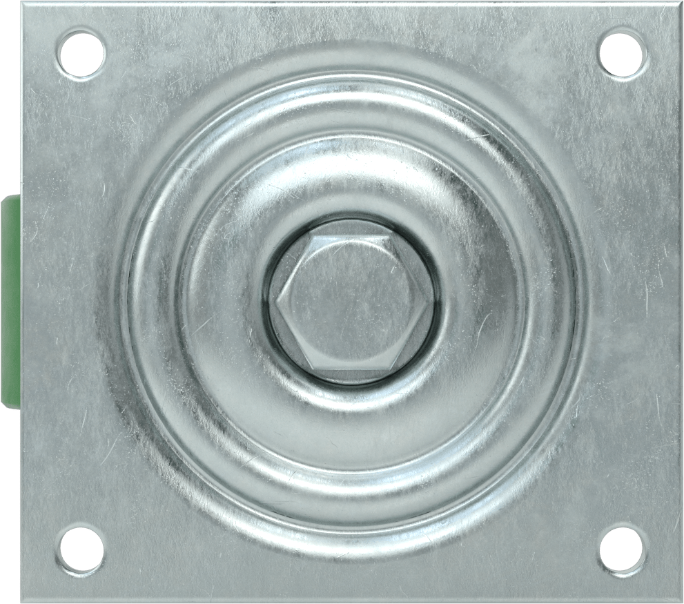 5-1/2“ x 5” Plakalı Yüksek Kapasiteli Spartan Tekerlek, Açık Rulmanlı Döner, 4" Çap 75D Durometre Poliüretan Tekerlek