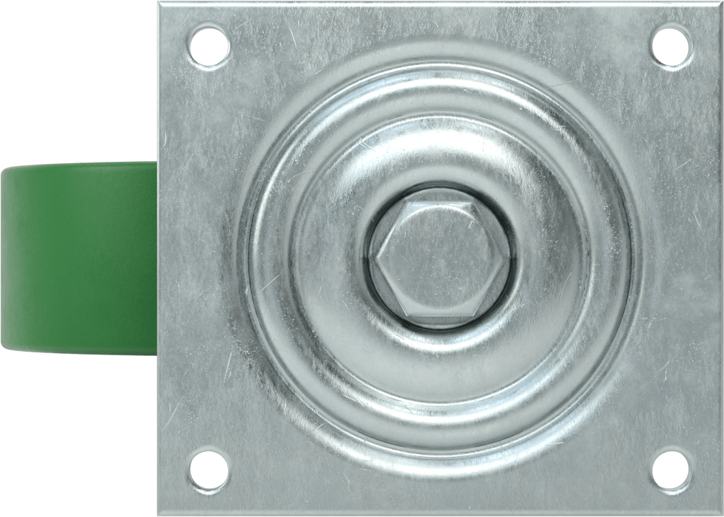 5-1/2“ x 5” Plakalı Yüksek Kapasiteli Spartan Tekerlek, Açık Rulmanlı Döner, 6" Çaplı 75D Durometreli Poliüretan Tekerlek