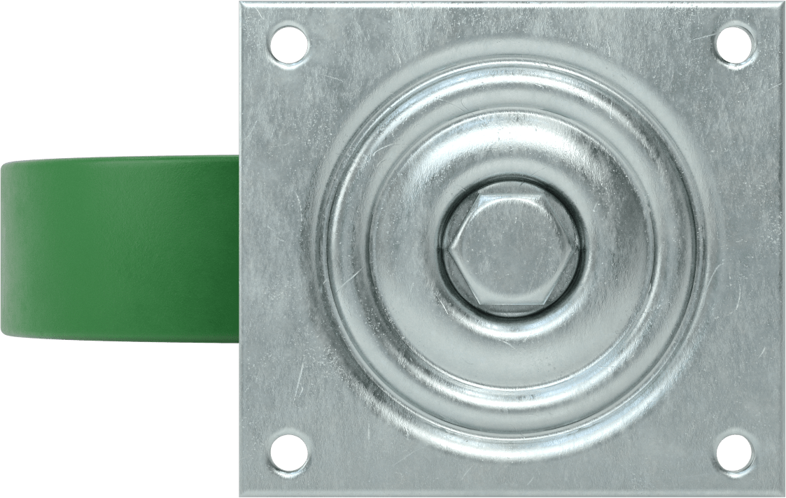 5-1/2“ x 5” Plakalı Yüksek Kapasiteli Spartan Tekerlek, Açık Rulmanlı Döner, 8" Çap 75D Durometre Poliüretan Tekerlek