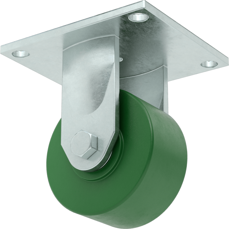 5-1/2“ x 5” Plakalı Yüksek Kapasiteli Spartan Tekerlek, 4 inç Çapında 75D Durometre Poliüretan Tekerlekli Sert