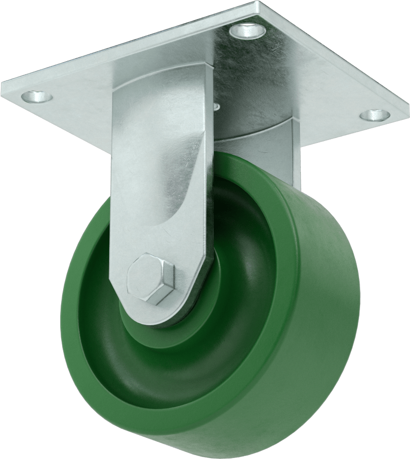 5-1/2“ x 5” Plakalı Yüksek Kapasiteli Spartan Tekerlek, 5" Çapında 75D Durometre Poliüretan Tekerlekli Sert