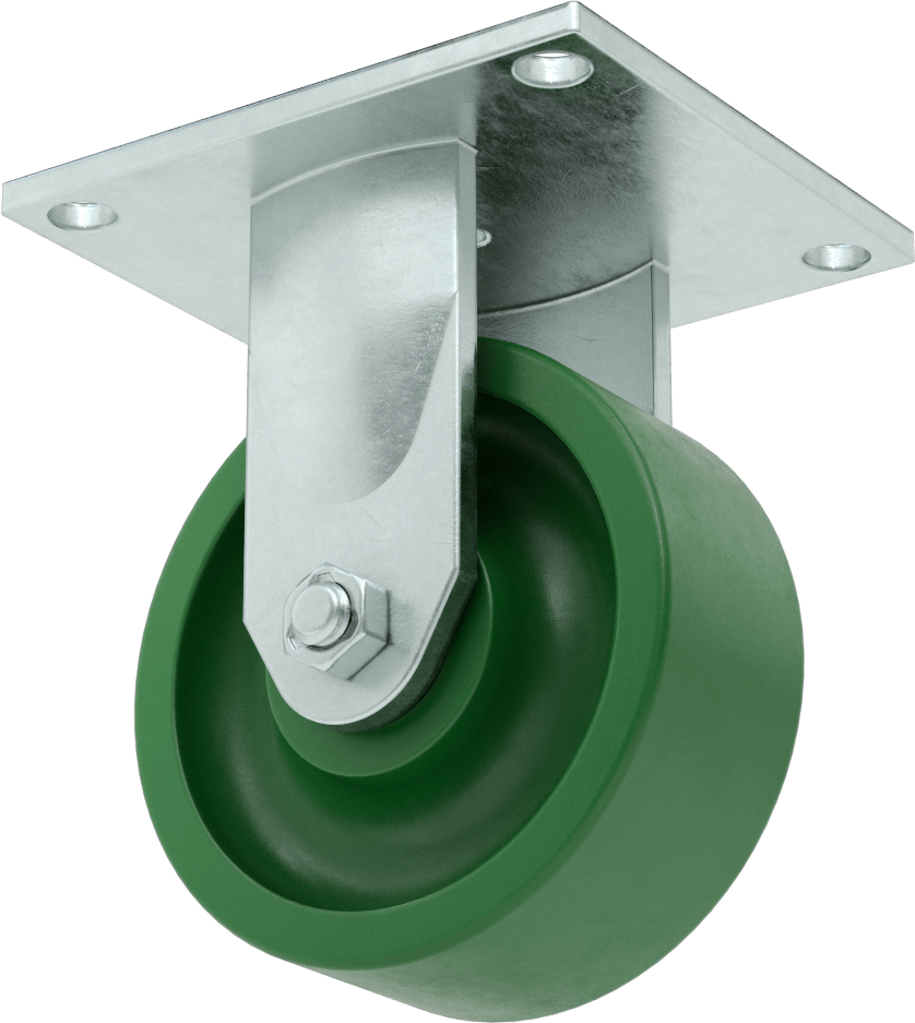 5-1/2“ x 5” Plakalı Yüksek Kapasiteli Spartan Tekerlek, 5" Çapında 75D Durometre Poliüretan Tekerlekli Sert