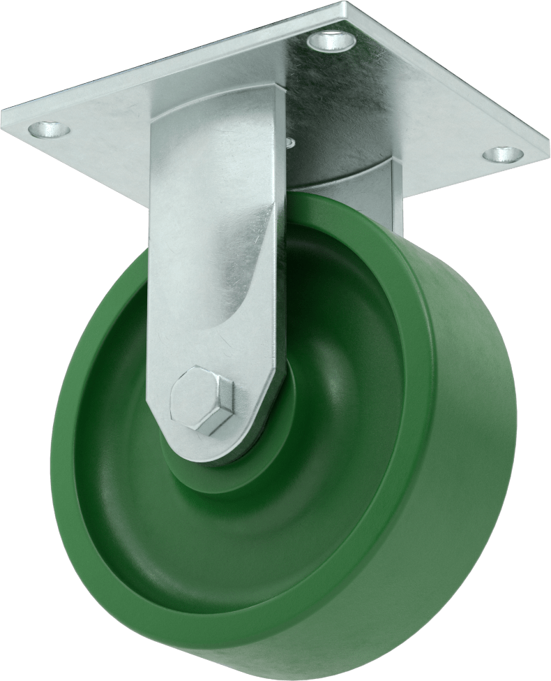 5-1/2“ x 5” Plakalı Yüksek Kapasiteli Spartan Tekerlek, 6 inç Çapında 75D Durometre Poliüretan Tekerlekli Sert