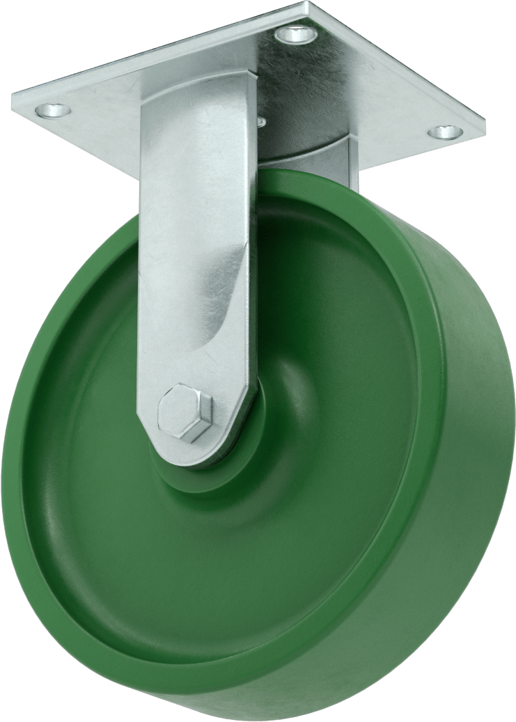 5-1/2“ x 5” Plakalı Yüksek Kapasiteli Spartan Tekerlek, 8 inç Çapında 75D Sertlikte Poliüretan Tekerlekli Sert
