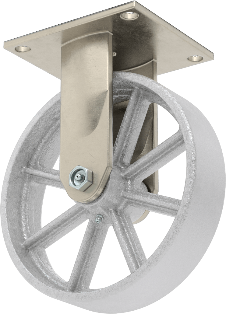 5-1/2“ x 5” Plakalı Yüksek Kapasiteli Spartan Tekerlek, 8" Çaplı Demir Tekerlekli Sert