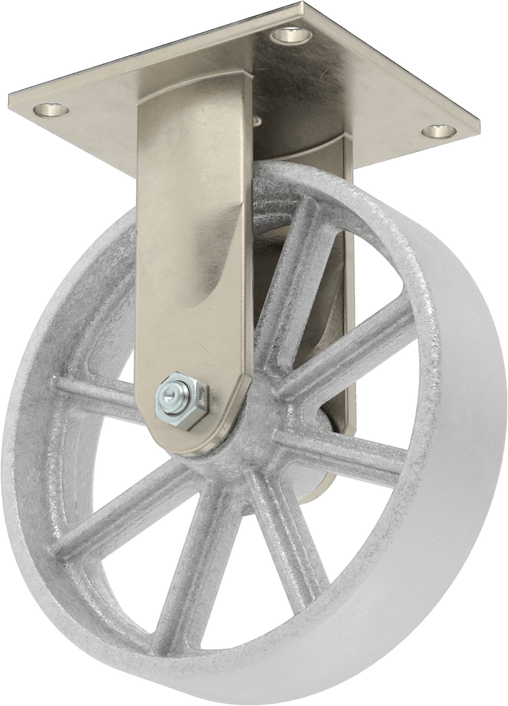 5-1/2“ x 5” Plakalı Yüksek Kapasiteli Spartan Tekerlek, 8" Çaplı Demir Tekerlekli Sert