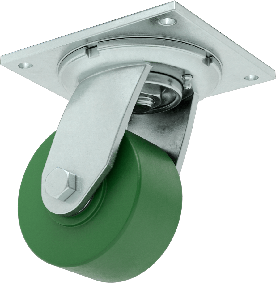 5-1/2“ x 5” Plakalı Yüksek Kapasiteli Spartan Tekerlek, Sızdırmaz Rulmanlı Döner Tekerlek, 4" Çap 75D Durometre Poliüretan Tekerlek