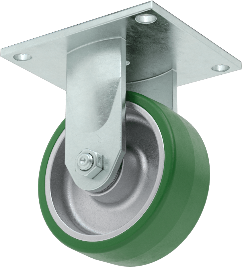 5-1/2“ x 5” Plakalı Yüksek Kapasiteli Spartan Tekerlek, 5" Çapında 60D Durometre Poliüretan Tekerlekli Sert