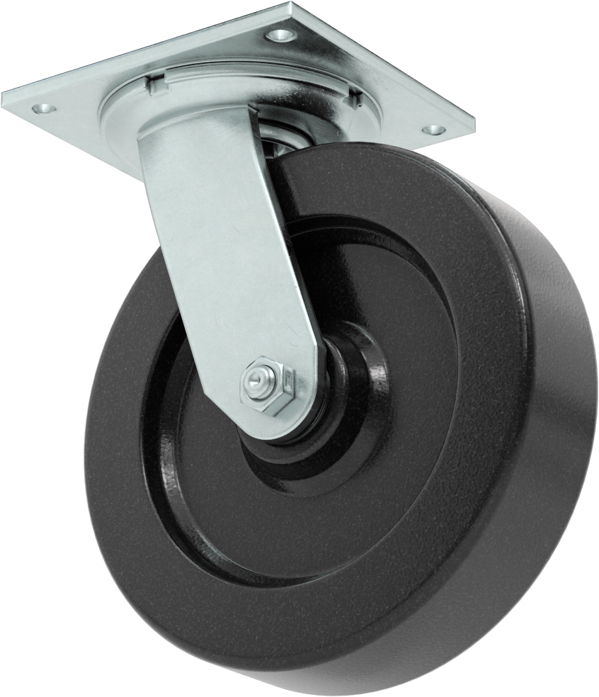 5-1/2“ x 5” Plakalı Yüksek Kapasiteli Spartan Tekerlek, Sızdırmaz Rulmanlı ve 8 inç Çapında Fenolik Tekerlekli Döner