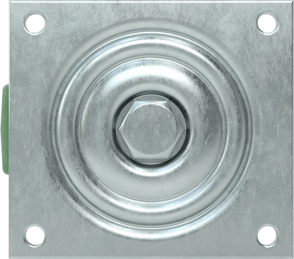 5-1/2“ x 5” Plakalı Yüksek Kapasiteli Spartan Tekerlek, Açık Rulmanlı Döner, 4" Çaplı 60D Durometre Poliüretan Tekerlek