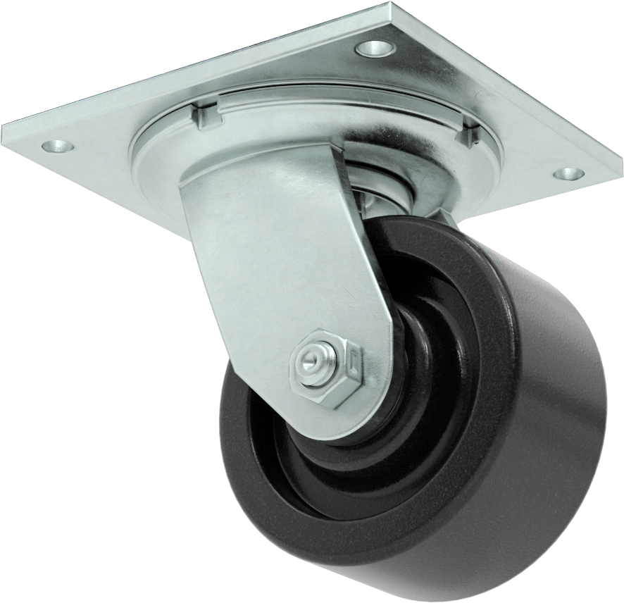 5-1/2“ x 5” Plakalı Yüksek Kapasiteli Spartan Tekerlek, Sızdırmaz Rulmanlı Döner ve 4" Çapında Fenolik Tekerlek