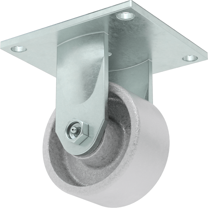 5-1/2“ x 5” Plakalı Yüksek Kapasiteli Spartan Tekerlek, 4" Çapında Demir Tekerlekli Sert