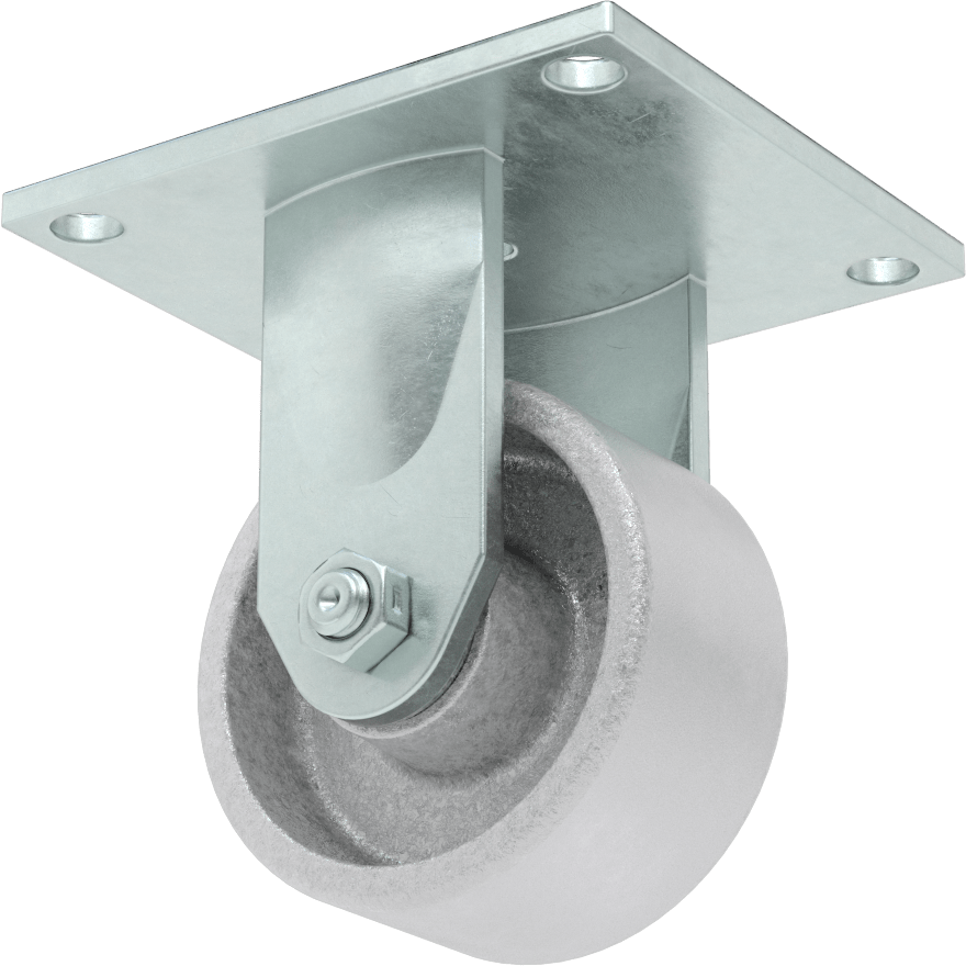 5-1/2“ x 5” Plakalı Yüksek Kapasiteli Spartan Tekerlek, 4" Çapında Demir Tekerlekli Sert