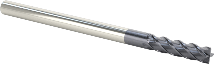 Hızlı Kesim Karbür Uçlu Freze, Kare, TiAlN Kaplamalı, 4 Kanallı, 1/8" Freze Çapı, 1/2" Uzunlukta Kesim