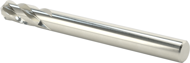 4 Kanallı Karbür Matkap/Freze Ucu, Kaplamasız, 1/4" Freze Çapı