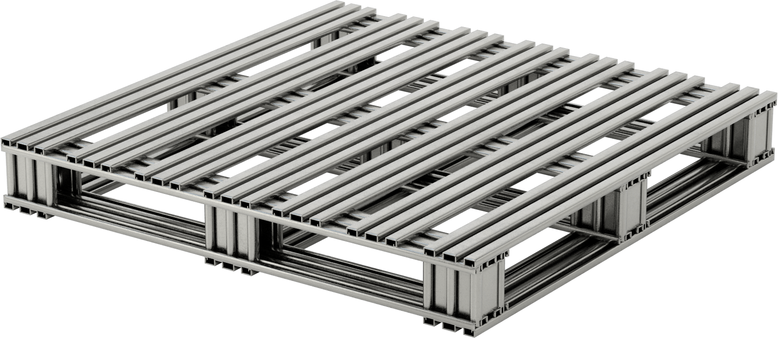 Forkliftler ve Palet Jakları için Çelik Palet, Havalandırmalı Yüzey, 19 Gauge, 36" Toplam Genişlik