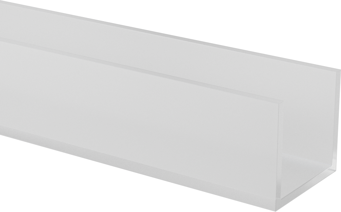 Polipropilen U-Kanal, 2-1/2“ Genişlik x 2-1/4” Dış Yükseklik