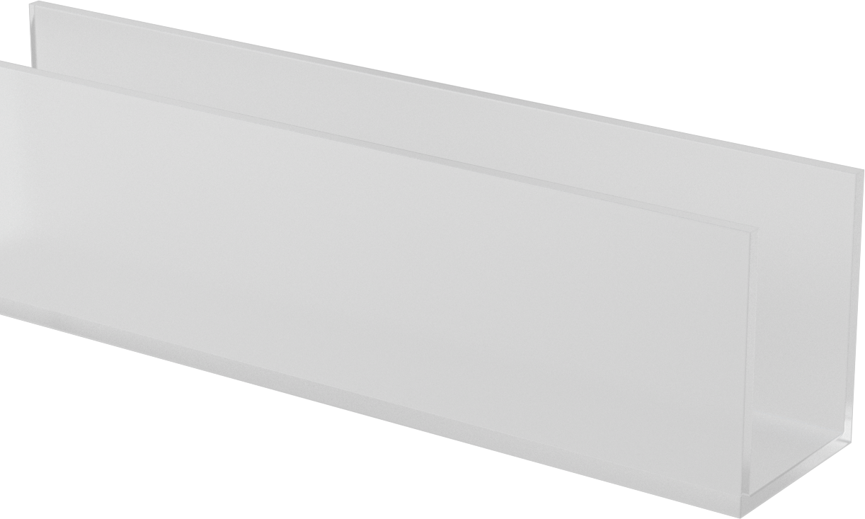 Polipropilen U-Kanal, 2-1/2“ Genişlik x 3-1/4” Dış Yükseklik
