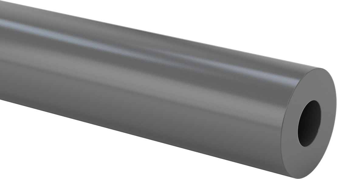 Kimyasal Dirençli Büyük Boy Yuvarlak PVC Boru, 11/16" Duvar Kalınlığı, 2-3/8" OD, 1" ID
