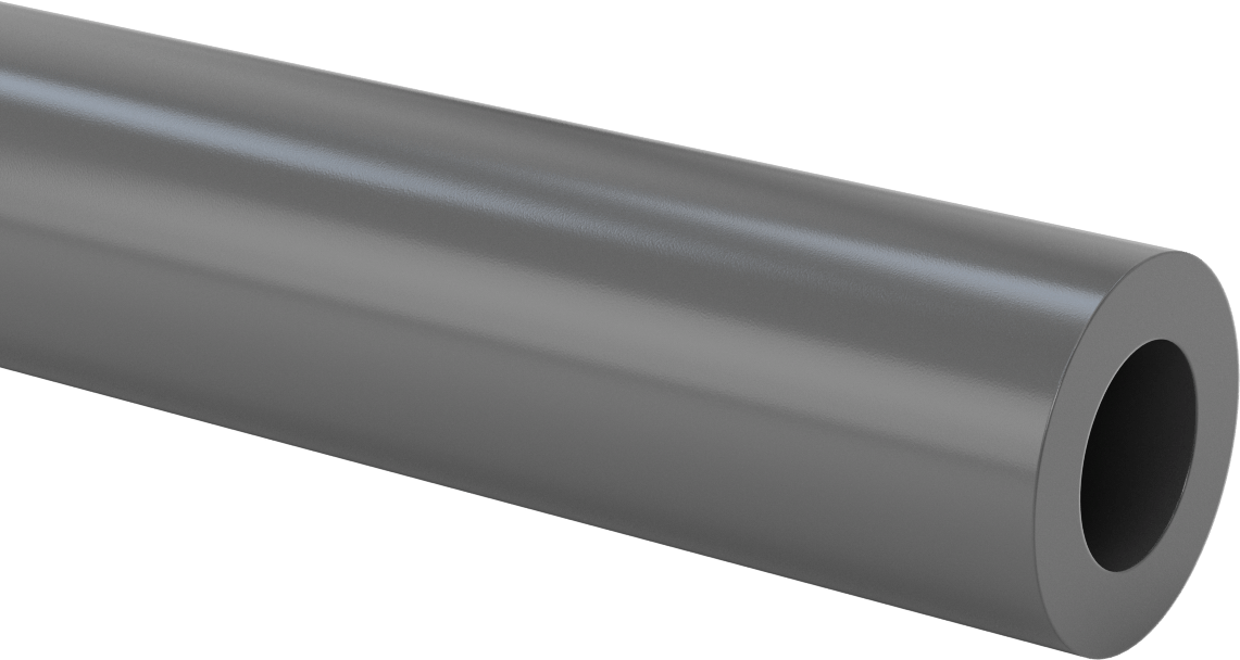 Kimyasal Dirençli Büyük Boy Yuvarlak PVC Boru, 9/16" Duvar Kalınlığı, 2-5/8" OD, 1-1/2" ID