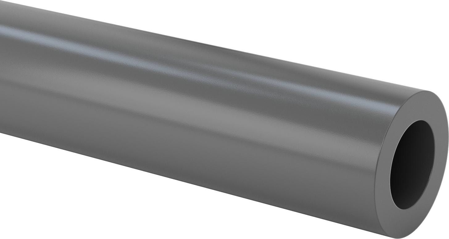 Kimyasal Dirençli Büyük Boy Yuvarlak PVC Boru, 1-5/16" Duvar Kalınlığı, 6-5/8" OD, 4" ID
